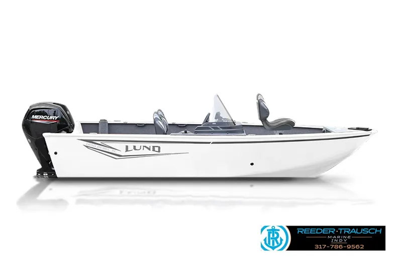 The Image of 2026 Lund 1650 Rebel XL SS boat with Mercury engine, side view. - 1