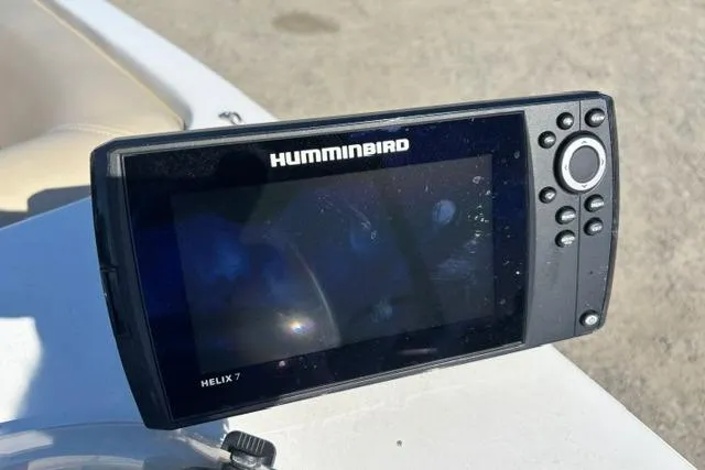 Slide: The Image of Humminbird Helix 7 fish finder on 2016 Hurricane SunDeck Sport 188 OB boat. - 30