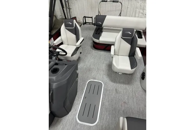 Slide: The Image of 2026 Bennington S Swingback 22 SSB interior with modern seating and sleek design. - 4
