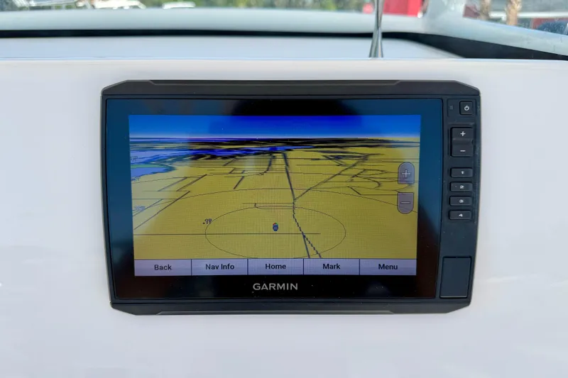 Slide: The Image of Garmin navigation display on 2022 Century 2301 Center Console boat dashboard. - 18
