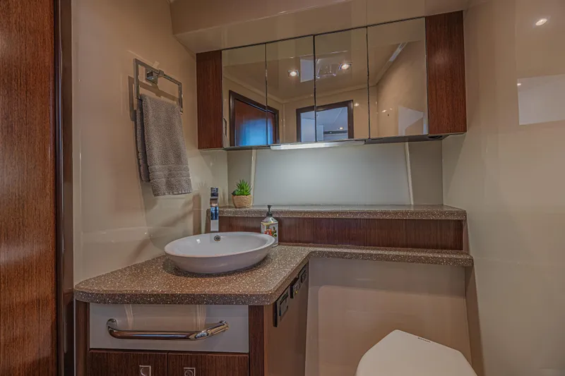 Slide: The Image of Luxurious bathroom interior of 2012 Cruisers Yachts 48 Cantius with modern fixtures. - 39