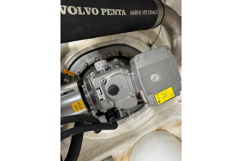 Slide: The Image of Engine component of 2012 Cruisers Yachts 48 Cantius with Volvo Penta marine exhaust. - 59