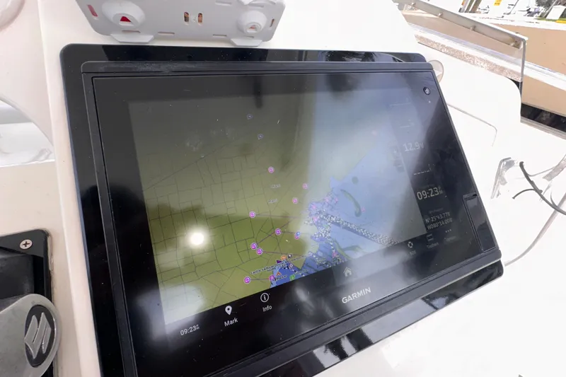Slide: The Image of Garmin navigation display on 2007 Intrepid 310 Walkaround boat dashboard. - 7