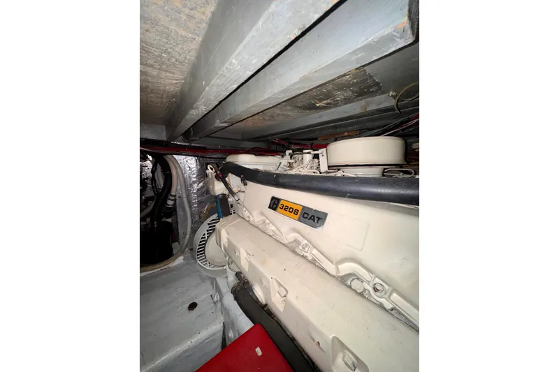 Slide: The Image of Engine room of 1985 Californian 35 Motor Yacht with CAT 3208 engine. - 89