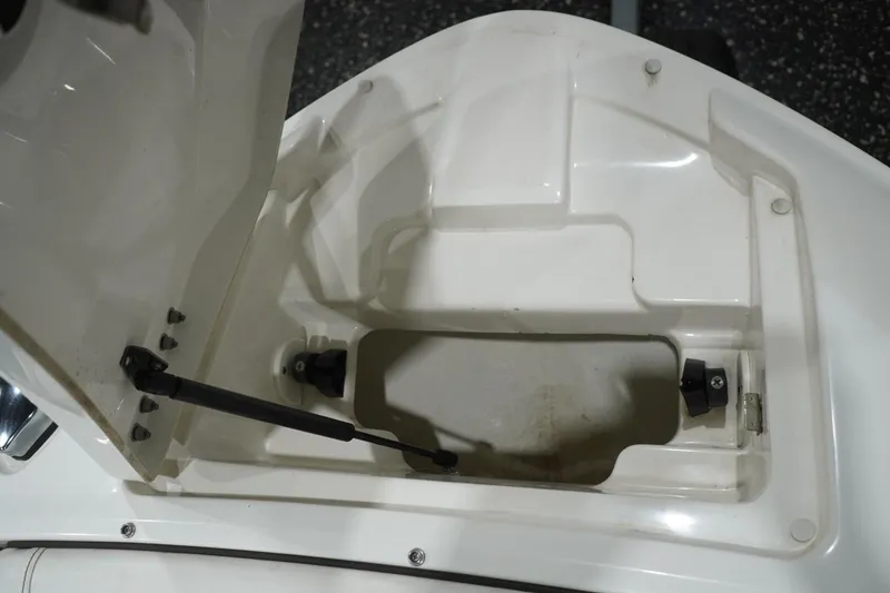 Slide: The Image of Open storage compartment on 2018 Sea Ray SLX-W 230 boat. - 48