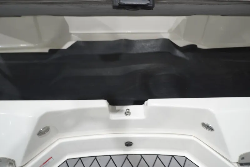 Slide: The Image of 2018 Sea Ray SLX-W 230 boat interior detail, featuring sleek black and white design. - 65