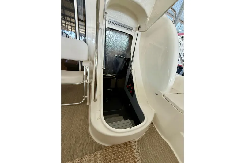 Slide: The Image of Interior view of a 2011 Meridian 391 Sedan yacht, showcasing cabin entrance. - 51