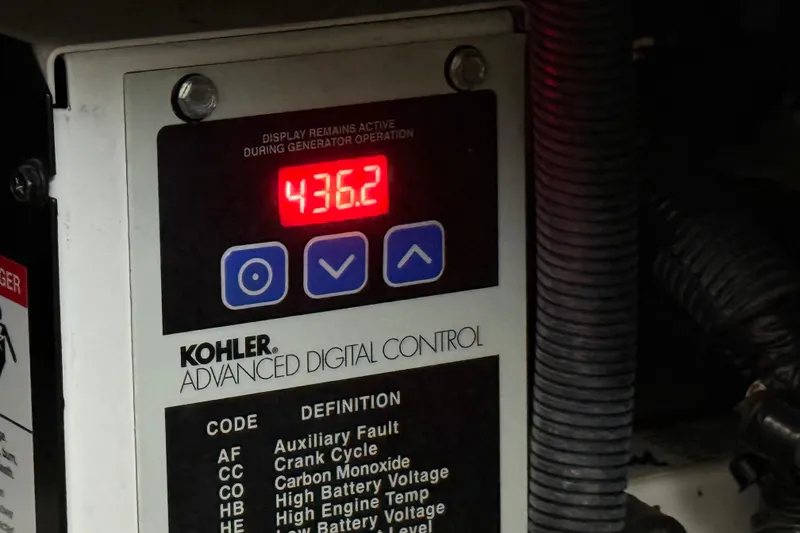 Slide: The Image of Kohler advanced digital control panel displaying 436.2, in a 2011 Meridian 391 Sedan. - 54