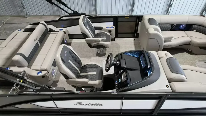 Slide: The Image of Interior of 2026 Barletta Lusso L23UC with luxurious seating. - 44