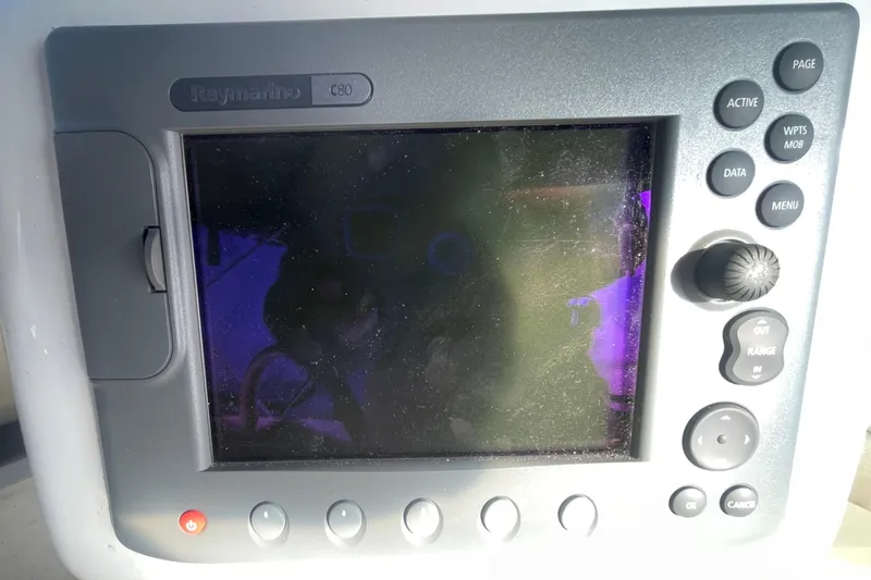 Slide: The Image of Raymarine C80 marine display on 1995 Silverton 36 Convertible boat. - 22