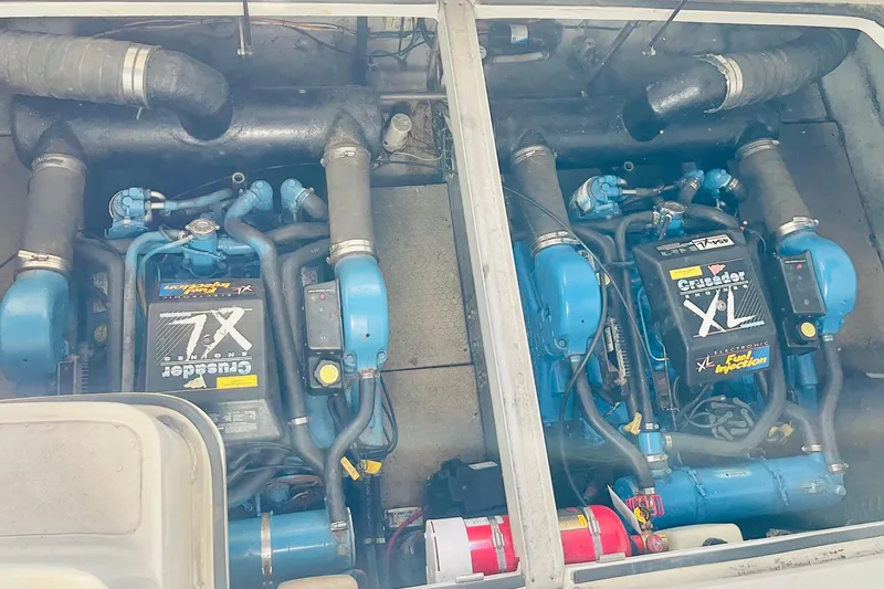 Slide: The Image of Engine compartment of a 1995 Silverton 36 Convertible with Crusader XL engines. - 25