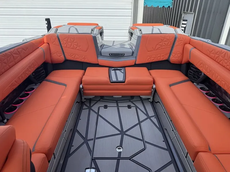 Slide: The Image of Luxurious interior of the 2026 Nautique Super Air Nautique G25 Paragon. - 13
