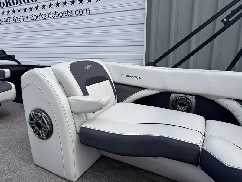 Slide: The Image of 2021 Barletta Boats 23UC interior with luxurious seating. - 9