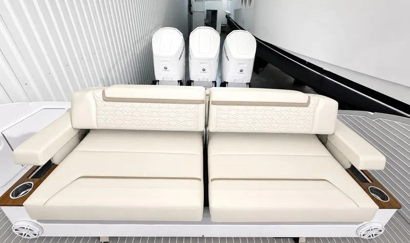 Slide: The Image of Luxurious seating on the 2023 Tiara Yachts 48 LS. - 13