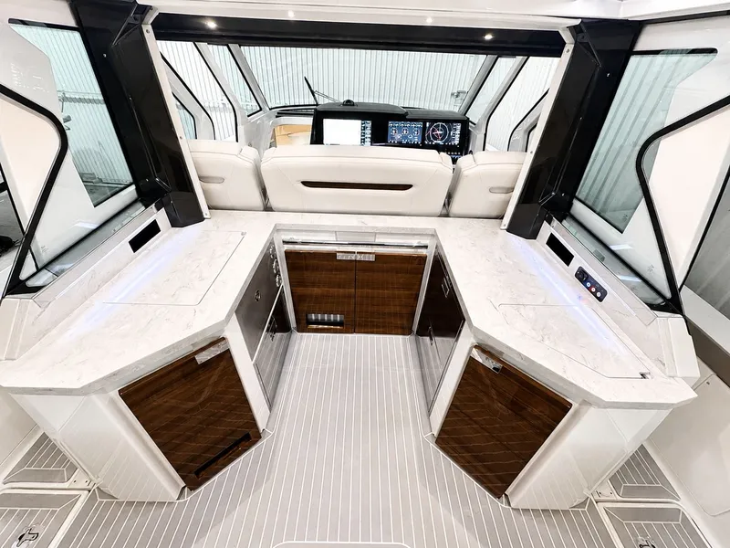 Slide: The Image of Interior of 2023 Tiara Yachts 48 LS with modern amenities. - 14
