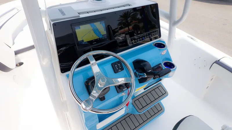 Slide: The Image of 2025 Tidewater 198 CC Adventure boat helm console. - 16