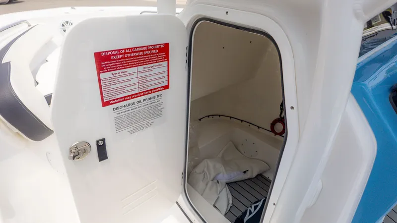 Slide: The Image of Interior of Tidewater 198 CC Adventure 2025 with storage compartment. - 9