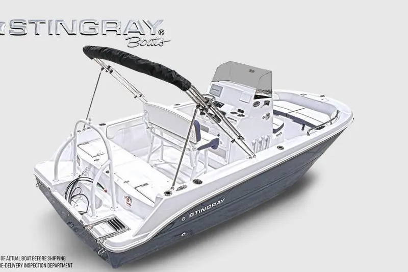 Slide: The Image of 2026 Stingray 173 CC boat with sleek design and modern features. - 6