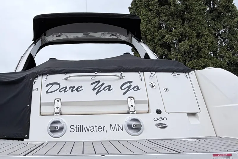 Slide: The Image of 2008 Sea Ray Sundancer 330 boat named "Dare Ya Go" in Stillwater, MN. - 30