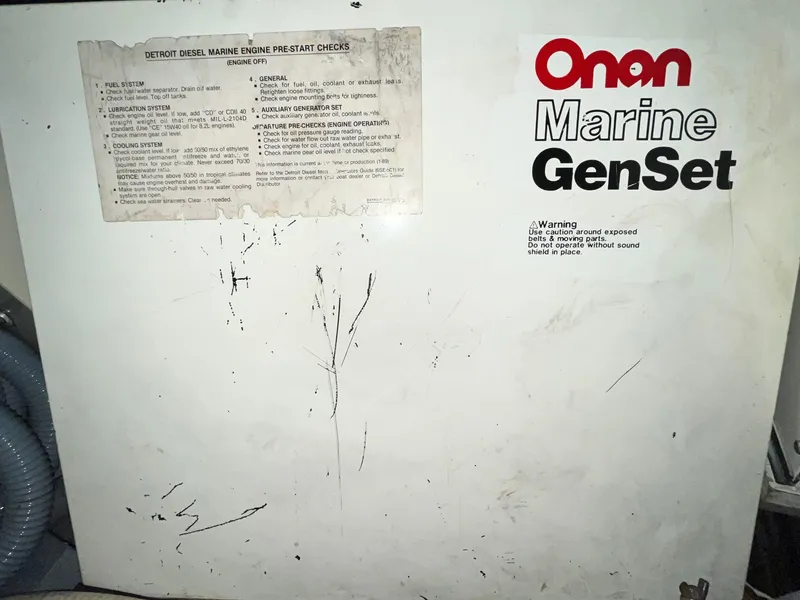 Slide: The Image of Onan Marine GenSet on Hatteras 40 DC, year 1991. - 8