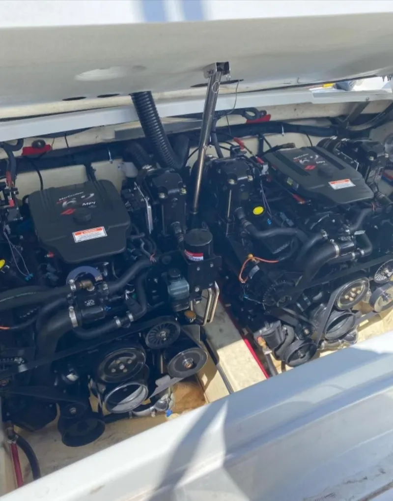 Slide: The Image of Engine compartment of a 2005 Formula 330 Sun Sport boat. - 13