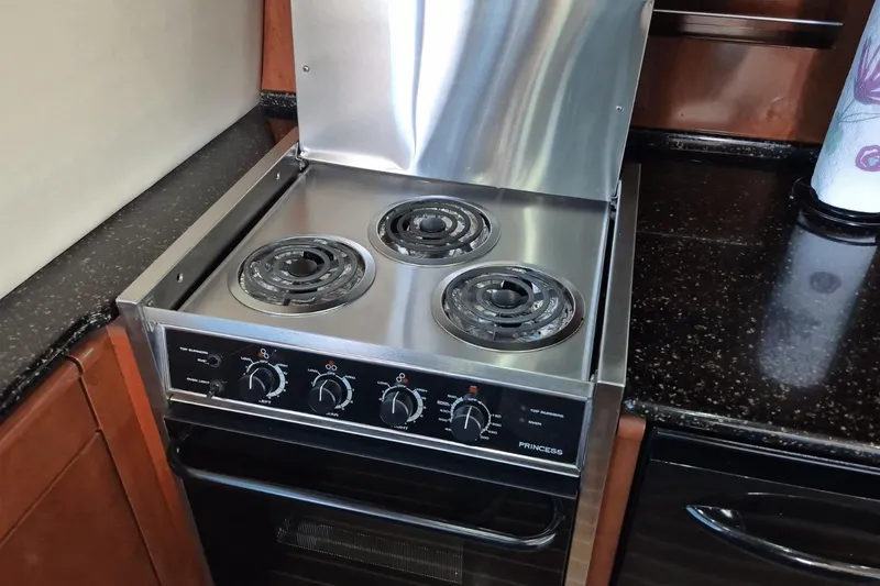 Slide: The Image of Stainless steel stove in 2008 Meridian 490 Pilothouse yacht kitchen. - 20