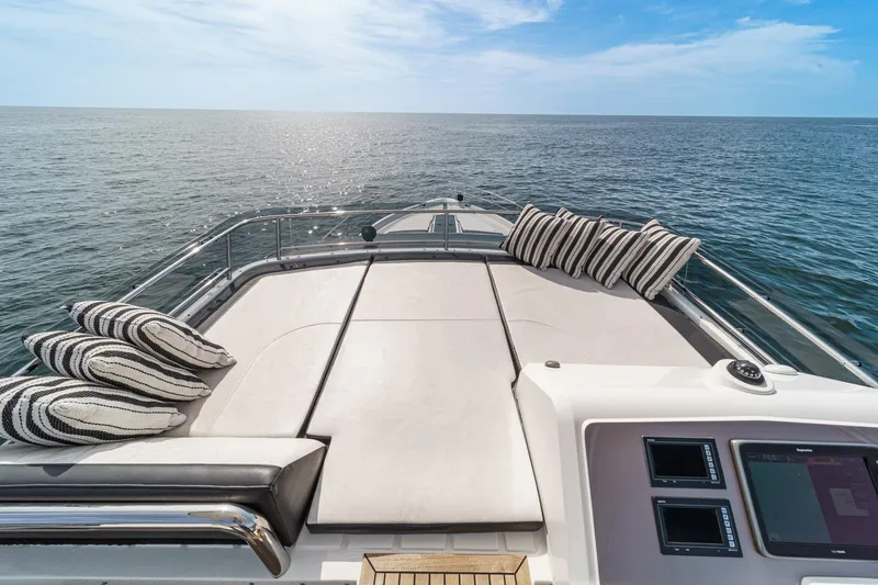 Slide: The Image of Luxurious sun deck of Galeon 640 Fly yacht, 2016 model, on open sea. - 20
