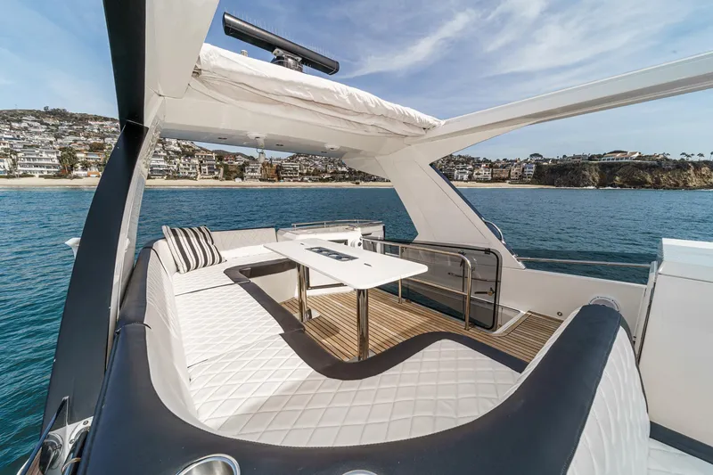 Slide: The Image of Luxurious interior of 2016 Galeon 640 Fly yacht with ocean view. - 24