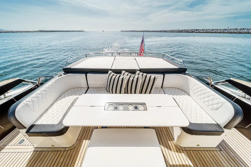 Slide: The Image of Luxurious seating area on 2016 Galeon 640 Fly yacht with ocean view. - 30