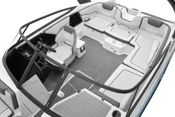Slide: The Image of 2026 Yamaha Boats AR190 interior with sleek seating and modern design. - 14