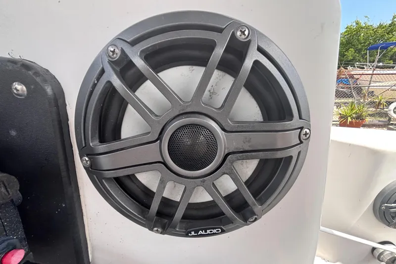 Slide: The Image of Close-up of JL Audio speaker on 1994 Trophy 1802 Walkaround boat. - 17