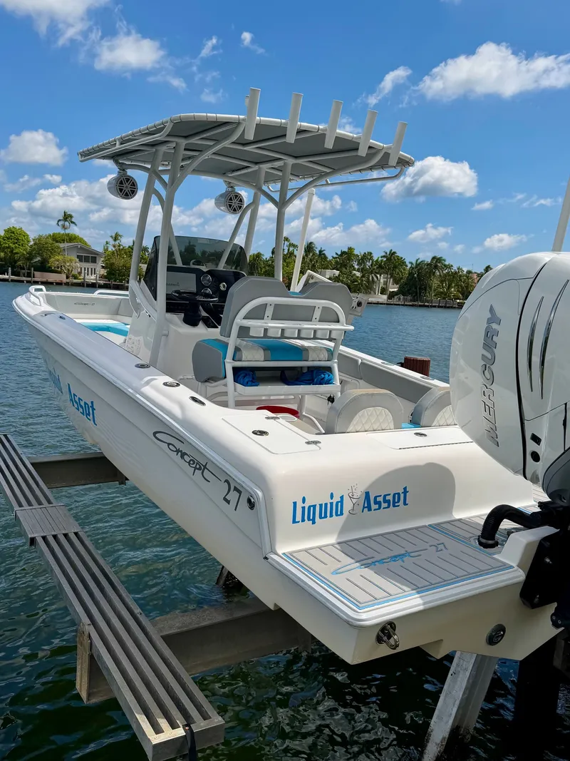 The Image of 2019 Concept 27 boat on a dock with blue sky. - 0