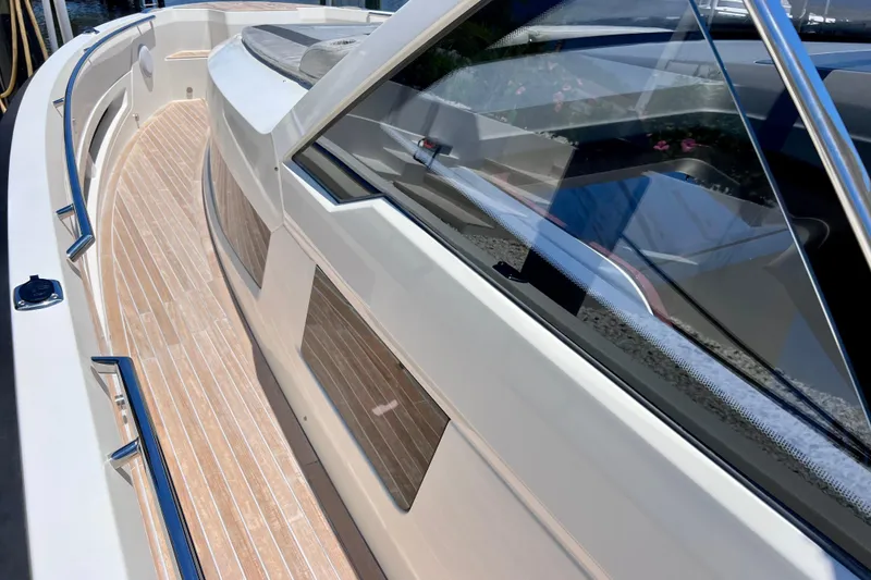 Slide: The Image of 2022 Windy SR 44 BLACKHAWK yacht with sleek deck and modern design. - 69