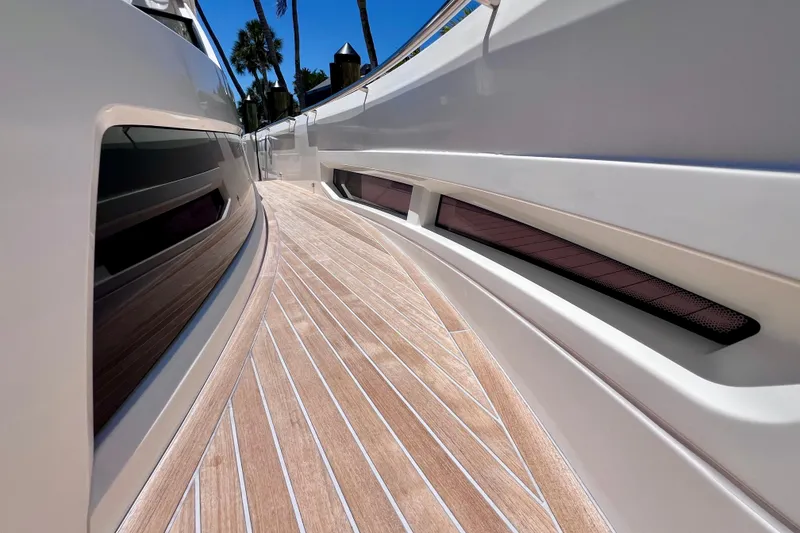 Slide: The Image of Sleek deck of 2022 Windy SR 44 BLACKHAWK yacht with modern design elements. - 75