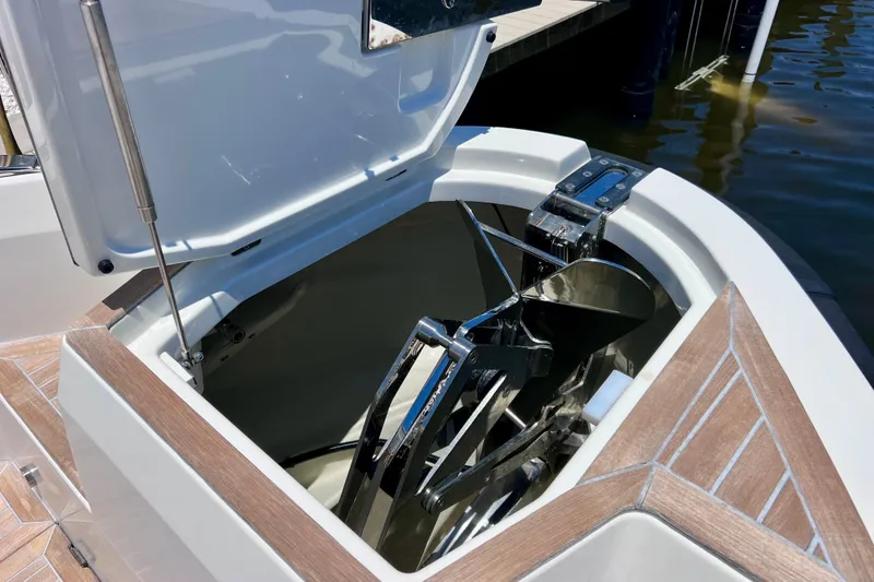 Slide: The Image of Anchor compartment of 2022 Windy SR 44 BLACKHAWK yacht, showcasing sleek design and craftsmanship. - 78