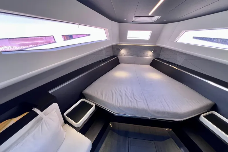 Slide: The Image of Luxurious interior cabin of 2022 Windy SR 44 BLACKHAWK yacht with modern design. - 91
