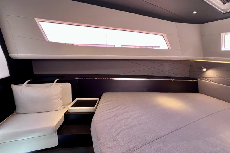 Slide: The Image of Luxurious interior cabin of 2022 Windy SR 44 BLACKHAWK yacht with modern design. - 92