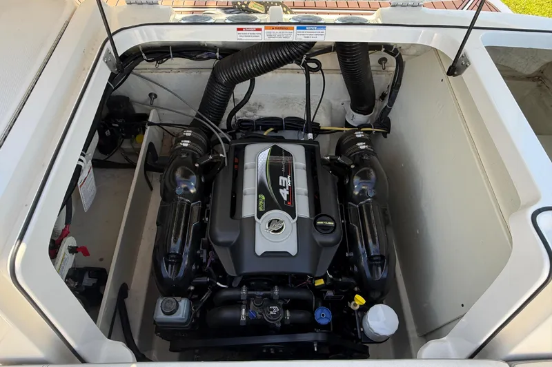 Slide: The Image of Engine compartment of 2016 Bayliner VR5 Bowrider I/O with V6 engine. - 27