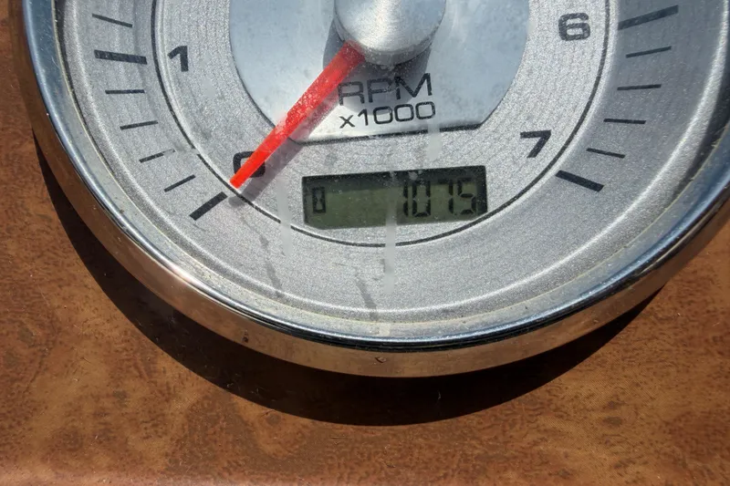 Slide: The Image of Close-up of a 2014 Cypress Cay Cozumel 240 RPM gauge displaying 1015 RPM. - 11