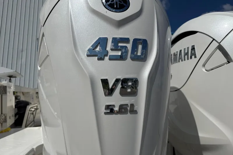 Slide: The Image of 2026 Pursuit S 358 Sport boat with Yamaha 450 V8 5.6L engine. - 6