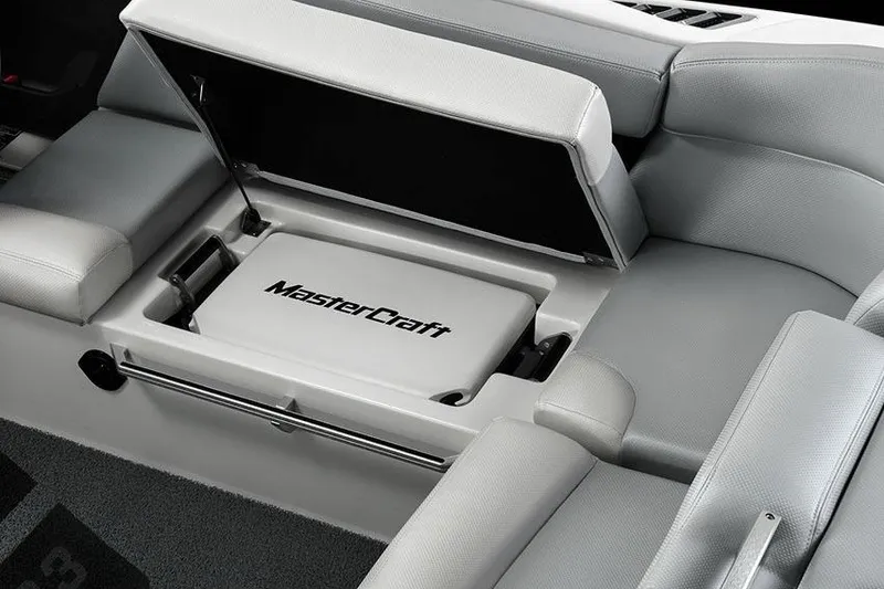 Slide: The Image of Manufacturer Provided Image: 2018 MasterCraft XT23 boat interior storage compartment. - 17