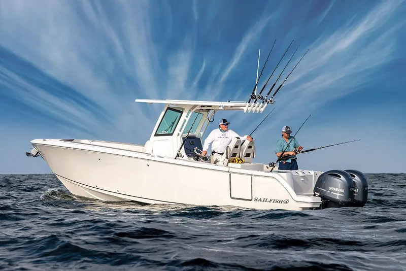 The Image of Manufacturer Provided Image: 2026 Sailfish 272 CC boat with anglers fishing on open water. - 0