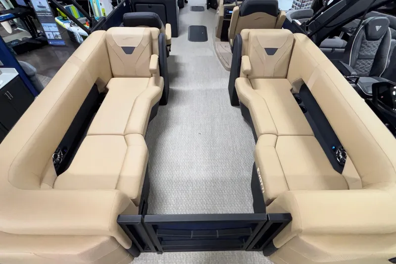 Slide: The Image of Luxurious interior of 2026 Evotti 525QL boat with beige seating and modern design. - 11