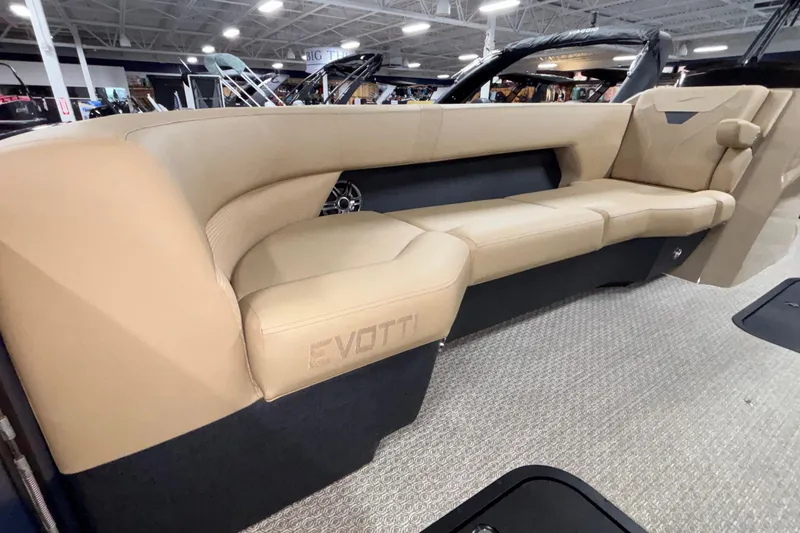 Slide: The Image of Luxurious beige seating in 2026 Evotti 525QL boat, showcasing modern design and comfort. - 31