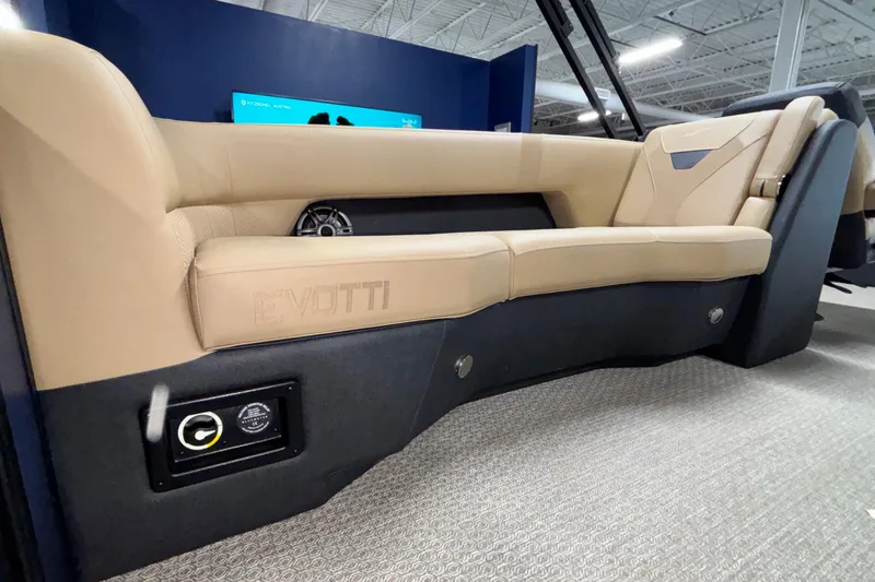 Slide: The Image of Luxurious interior of 2026 Evotti 525QL boat with beige seating and modern design. - 42