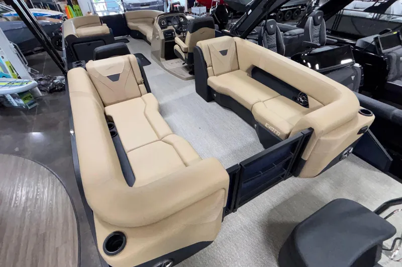 Slide: The Image of Luxurious interior of 2026 Evotti 525QL boat with beige seating and modern design. - 47