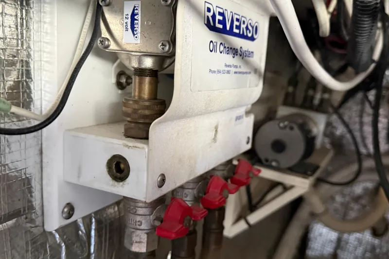 Slide: The Image of Reverso oil change system in 2000 Dawson Yachts Express engine room. - 35