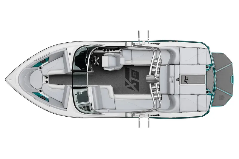 Slide: The Image of Manufacturer Provided Image: 2017 MasterCraft XT23 boat interior layout, top view. - 11
