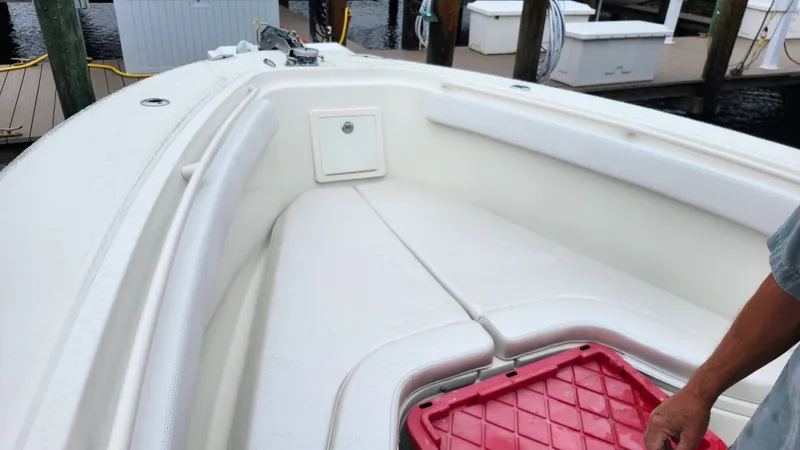 Slide: The Image of Interior view of a 2014 Hydra-Sports 3400 CC boat. - 11