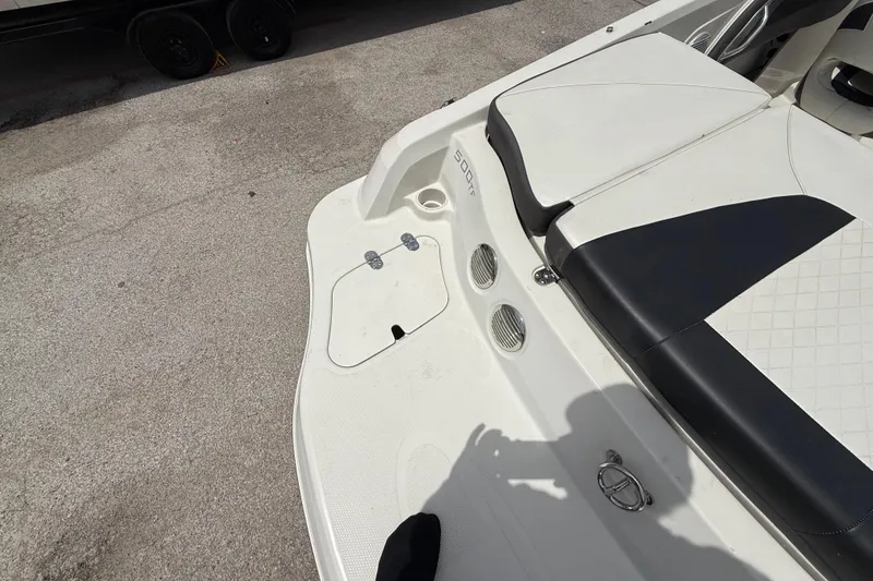 Slide: The Image of 2016 Tahoe 500 TF boat deck with seating and storage compartment. - 20